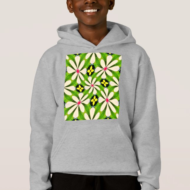 Ästhetische Blume Muster Hoodie (Vorderseite)