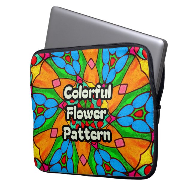 Ästhetische Blume Muster Laptopschutzhülle (Vorderseite Links)