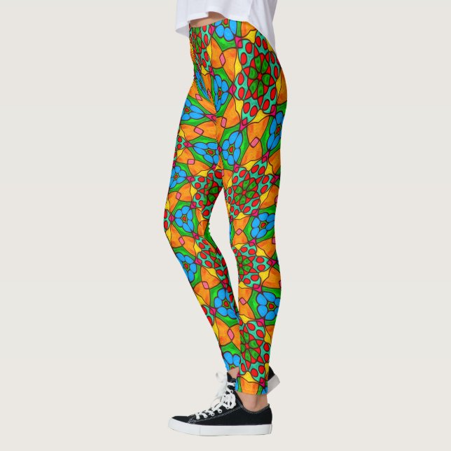 Ästhetische Blume Muster Leggings (Links)