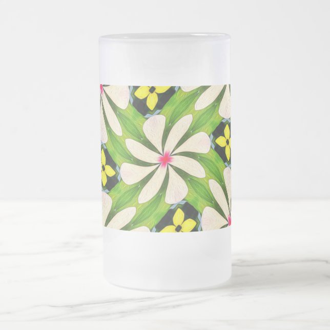 Ästhetische Blume Muster Mattglas Bierglas (Mittel)