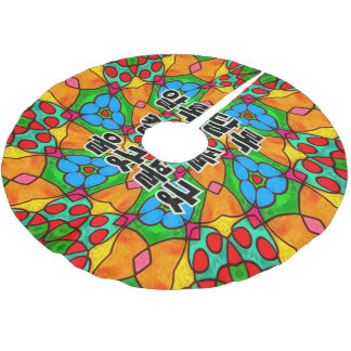 Ästhetische Blume Muster Polyester Weihnachtsbaumdecke