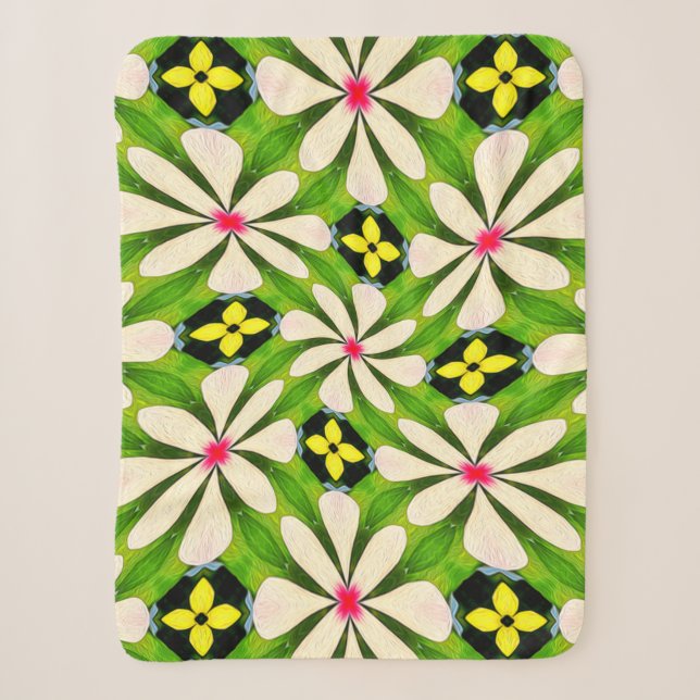 Ästhetische Blume Muster Sherpadecke (Vorderseite)