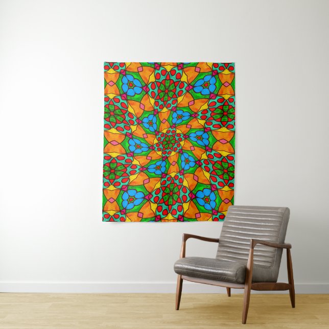 Ästhetische Blume Muster Wandteppich (Beispiel)