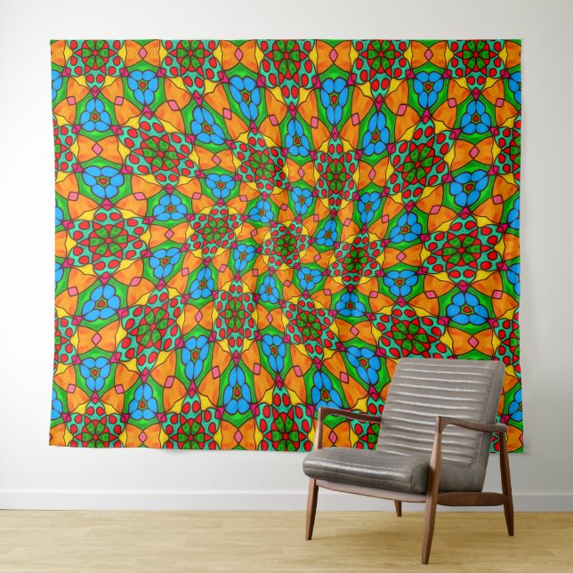 Ästhetische Blume Muster Wandteppich (Beispiel (Horizontal))