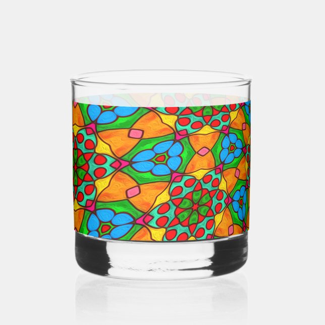 Ästhetische Blume Muster Whiskyglas (Vorderseite)