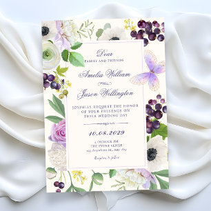 Ästhetische Blumenhochzeit Einladung