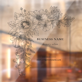 Ästhetische Blumenrand-Schönheitssalon Firmenname Fensteraufkleber