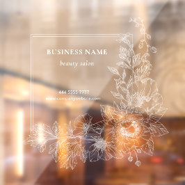 Ästhetische Blumenrand-Schönheitssalon-Firmenname Fensteraufkleber