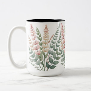 Ästhetische Botanische Farne Blumenmuster Kaffee M Zweifarbige Tasse