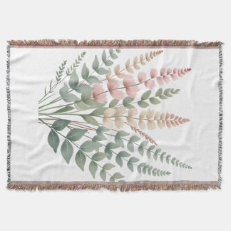 Ästhetische Botanische Farne Florales Muster Geweb Decke