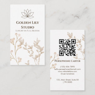 Ästhetische Botanische Golden Floral Weich Beige S Visitenkarte