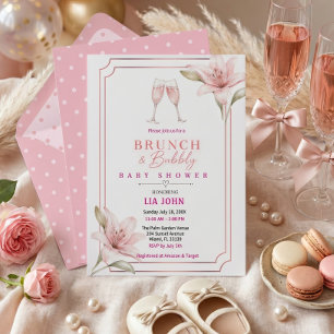 Ästhetische Brunch- und Champagner-Baby-Shower-Ein Einladung