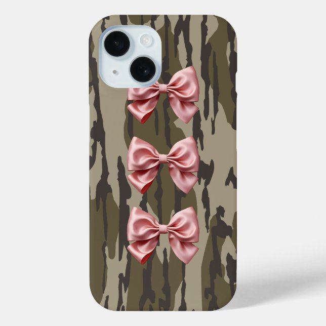 Ästhetische Camouflage Bottomland Baby Pink Ribbon Case-Mate iPhone Hülle (Rückseite)