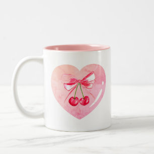 Ästhetische Coquette Rosa braun Elegante Wasserfar Zweifarbige Tasse