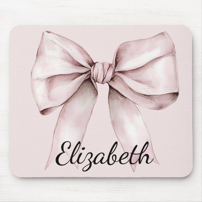 Ästhetische Coquette Rosa Bug Personalisiert Name Mousepad (Vorne)