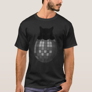 Ästhetische Diskothek Ball Gothic Black Cat Disco T-Shirt