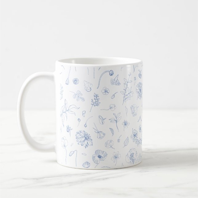 Ästhetische Elegance Schönes Blumenmuster Kaffeetasse (Links)