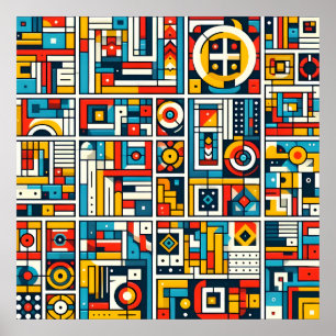 Ästhetische Farbgeometrie Poster