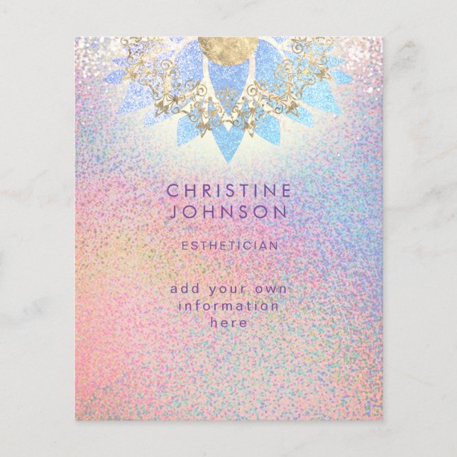 Ästhetische farbige Imitate Glitzer Flyer (Vorne)