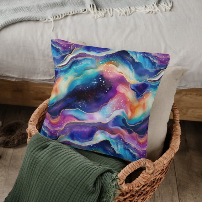 Ästhetische, farbige Regenbogen-Age-Glitzer-Textur Kissen (Von Creator hochgeladen)