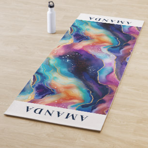 Ästhetische, farbige Regenbogen-Age-Glitzer-Textur Yogamatte