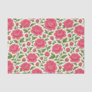 Ästhetische Florale Üppige Rosa Pfingstrosen Seidenpapier
