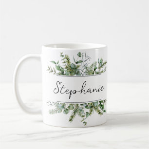 Ästhetische Frische Vegetation Persönlicher Name Kaffeetasse