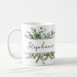 Ästhetische Frische Vegetation Persönlicher Name Kaffeetasse