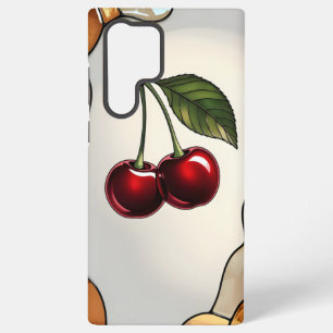 Ästhetische Frucht verklebte Glas-Effekt Kirsche Samsung Galaxy Hülle