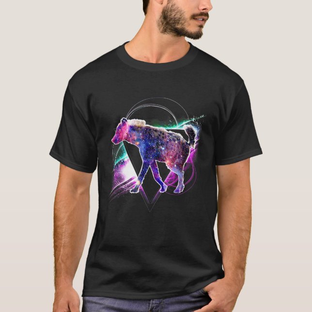 Ästhetische Galaxie Hyena T Shirt (Vorderseite)