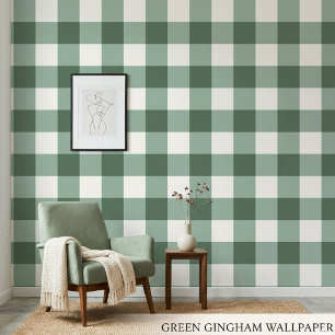 Ästhetische hellgrüne Gingham-Klassiker-Tapete Tapete