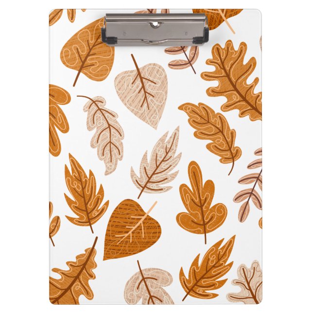 Ästhetische Herbstblätter, Fall Theme Muster Klemmbrett (Vorderseite)