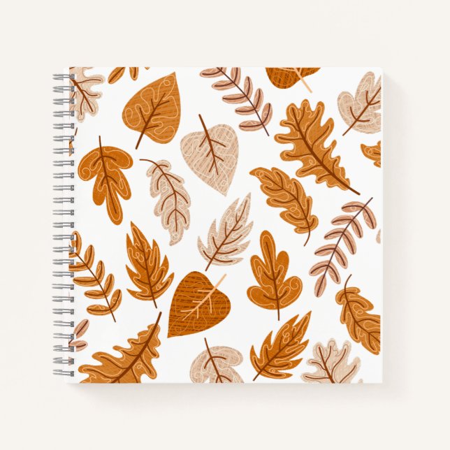 Ästhetische Herbstblätter, Fall Theme Muster Notizbuch (Vorderseite)