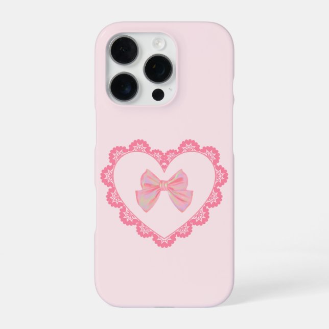Ästhetische Hübsche Pink Bow Hörgeräusch iPhone 16 Pro Hülle (Rückseite)
