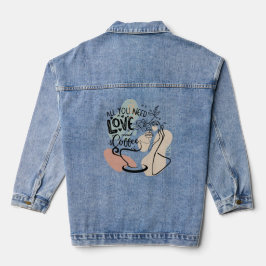 Ästhetische Illustrationen, Mädchenkaffee Jeansjacke