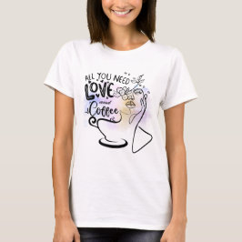 Ästhetische Illustrationen, Mädchenkaffee T-Shirt