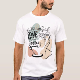 Ästhetische Illustrationen, Mädchenkaffee T-Shirt