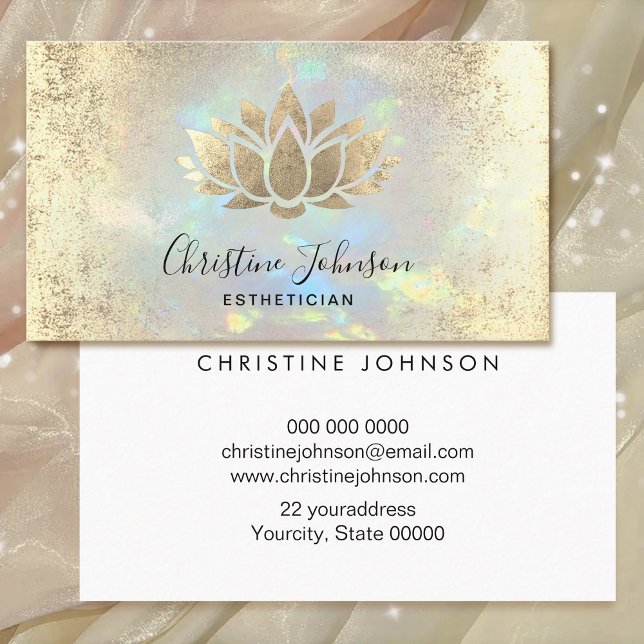 Ästhetische Imitate Goldfolie Lotus auf Opal Visitenkarte (Von Creator hochgeladen)