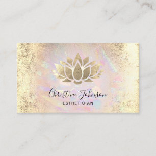 Ästhetische Imitate Goldfolie Lotus auf opaler Tex Visitenkarte