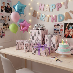 Ästhetische K-Pop-Idole Silhouette Streetwear Geschenkpapier