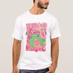 Ästhetische Kawaii Niedlich Frog Pilz Cotgcore Pe T-Shirt