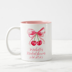 Ästhetische Kokette Rosa Schleife Elegante Hochzei Zweifarbige Tasse