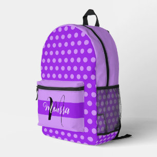 Ästhetische Lila Farbe - Hübscher Name Monogramm Bedruckter Rucksack