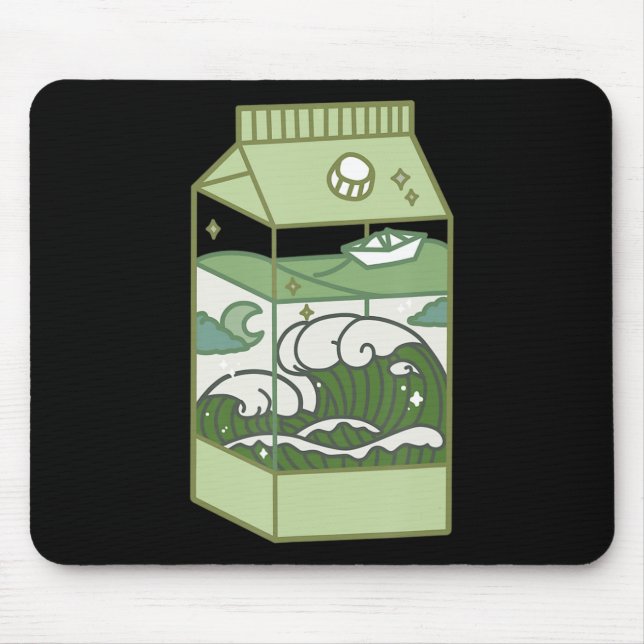 Ästhetische Milchkasten Kunstwerk Niedlich Kawaii  Mousepad (Vorne)