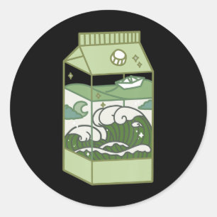 Ästhetische Milchkasten Kunstwerk Niedlich Kawaii  Runder Aufkleber