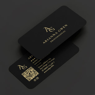 Ästhetische Monogram AG Berufliche EleganBlack Visitenkarte