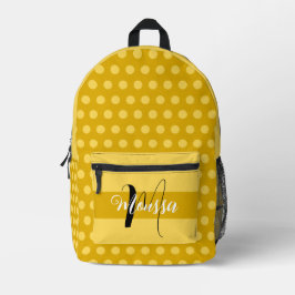 Ästhetische Mustardfarbe - Monogramm für den Erdna Bedruckter Rucksack