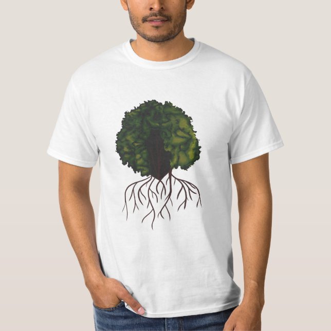 Ästhetische Natur Afro Collage Art mit Baumwurzeln T-Shirt (Vorderseite)