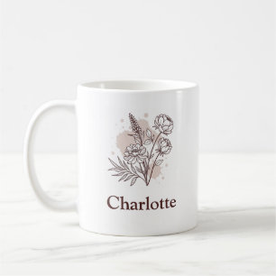 Ästhetische natürliche Blume Pinkisch Braun Kaffeetasse