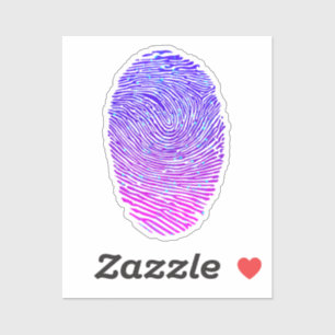 Ästhetische Neon Fingerprint Lumineszenz Aufkleber
